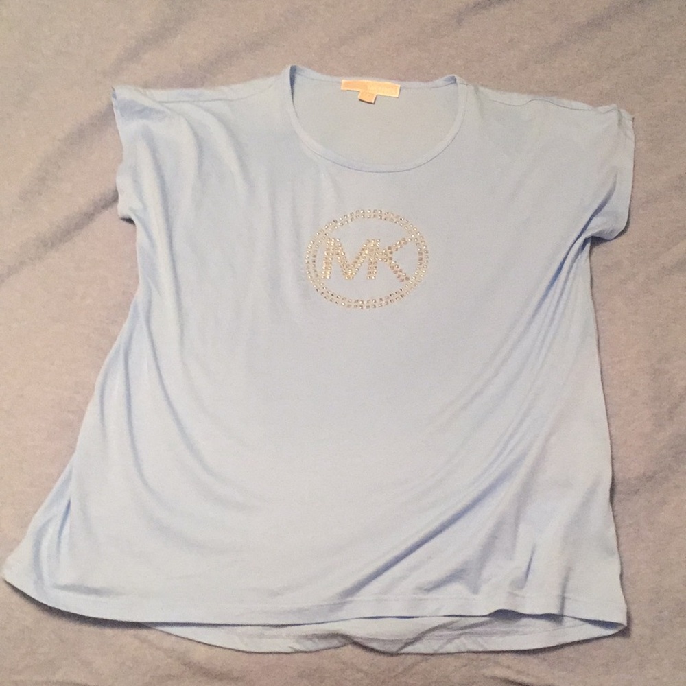 Michael Kors blue short sleeve shirt